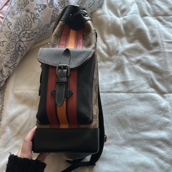 Coach Hudson Backpack in Signature Canvas with Varsity Stripe - Picture 3 of 8